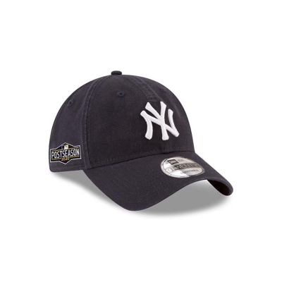 Blue New York Yankees Hat - New Era MLB Postseason Side Patch 9TWENTY Adjustable Caps USA5160798